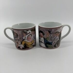 Mr Fezziwigs Ball Charles Dickens A Christmas Carol Mugs Set of 2 NYPL MMA